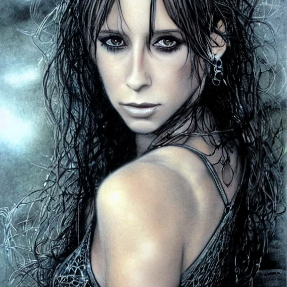 Prompt: a highly detailed portrait of jennifer love hewitt in the style of luis royo.