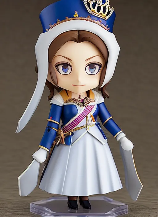 Image similar to queen elizabeth nendoroid, well - designed, realistic lighting, promotional,