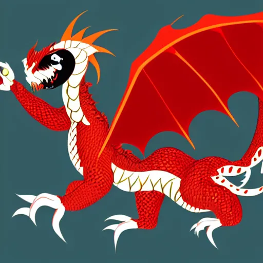 Image similar to vector art of welsh dragon and panda mixed, intercrossed, chimera, adobe illustrator