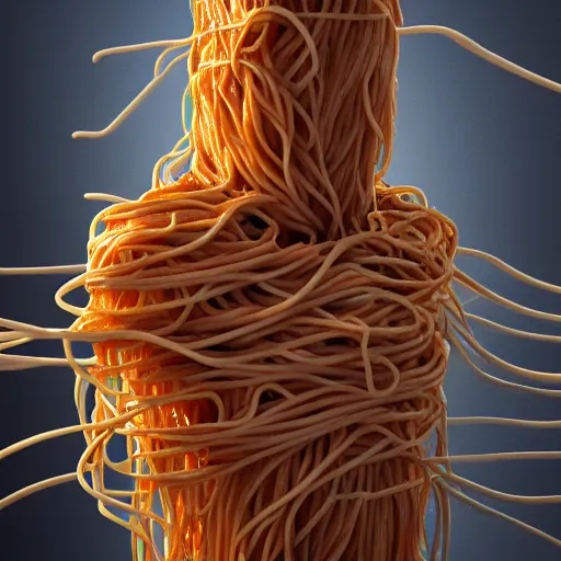 Prompt: spaghetti lord, man made of spaghetti, HD render, 4k, artstation