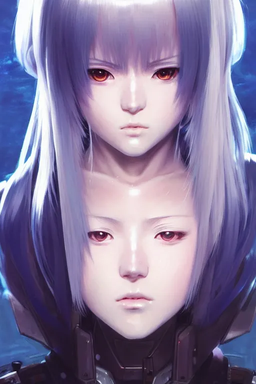 Image similar to portrait Anime girl in cyberpunk armor, cute-fine-face, white-hair pretty face, realistic shaded Perfect face, fine details. Anime. realistic shaded lighting by Ilya Kuvshinov katsuhiro otomo ghost-in-the-shell, magali villeneuve, artgerm, rutkowski, WLOP Jeremy Lipkin and Giuseppe Dangelico Pino and Michael Garmash and Rob Rey