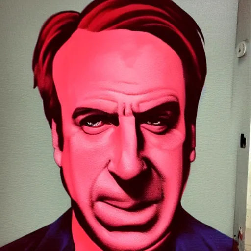 Prompt: red apple with the face of saul goodman