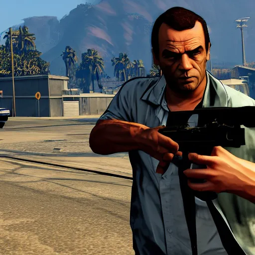Prompt: GTA V in annihilation movie style