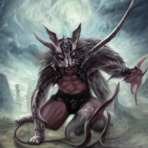Image similar to epic fantasy demonkitty