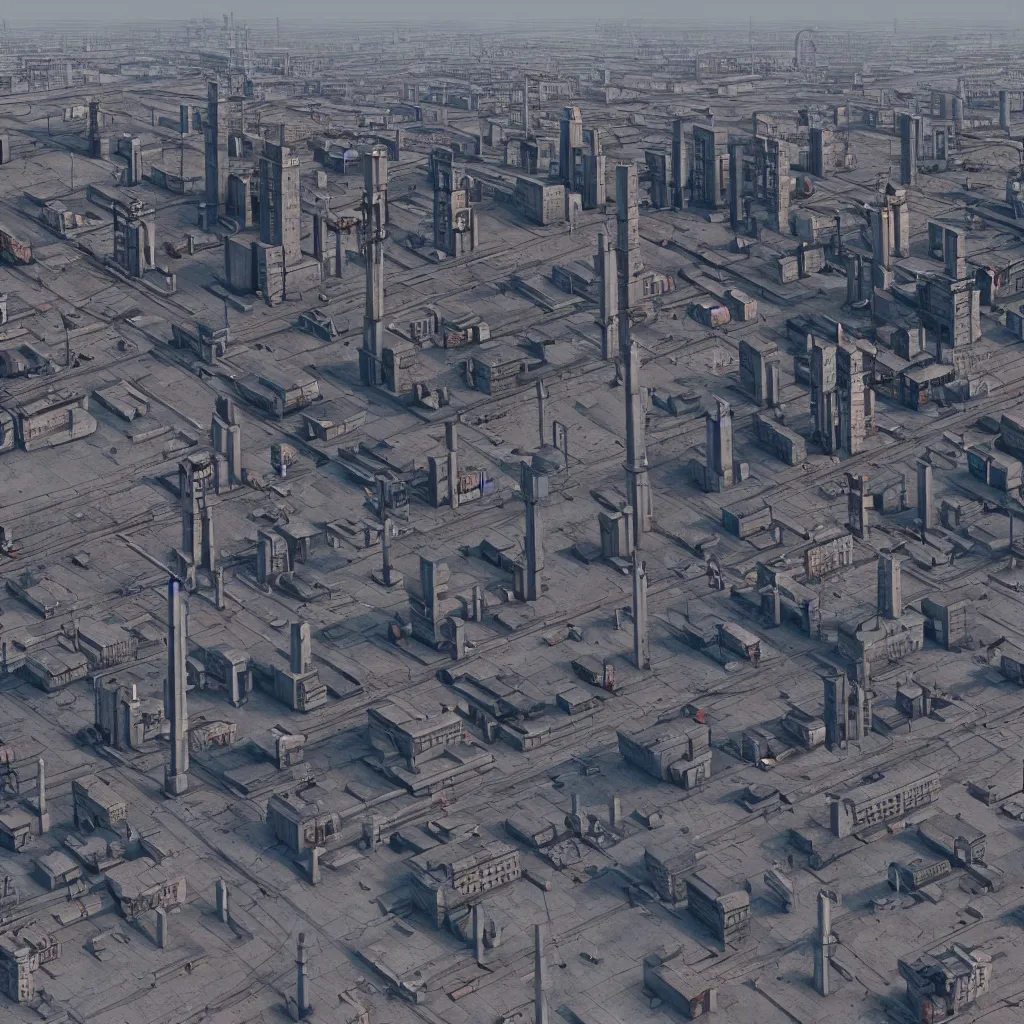 Image similar to average russian city, atmospheric, industrial, soviet architecture, very detailed, realistic brutalism, 4 k