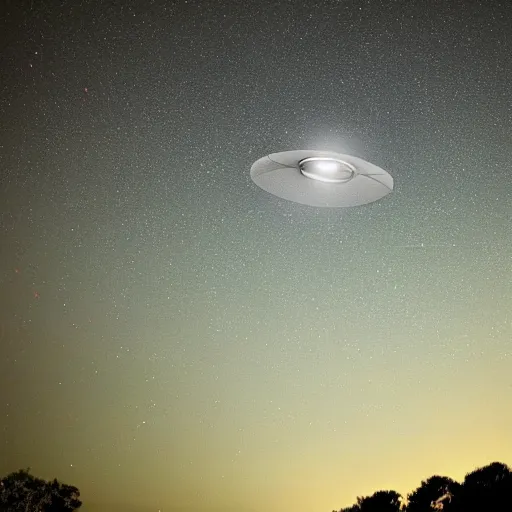 Image similar to a ufo in the sky at night