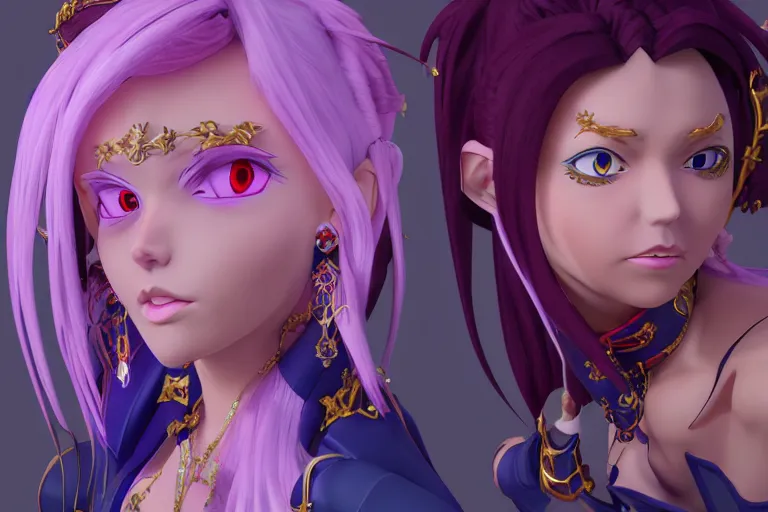 Image similar to character Lina Inverse from anime Slayers (1995 – 2009), rendered in Cinema 4D and Octane and Unreal Engine 5, hyperrealism, full body photogenic shot, digital render, cinematic lighting ornate earrings, 8k resolution, masterpiece work