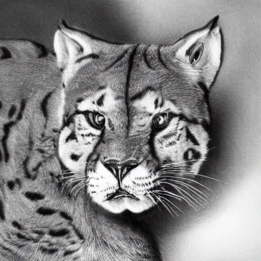 Image similar to sabertooth cat, photorealistic, 5 0 mm