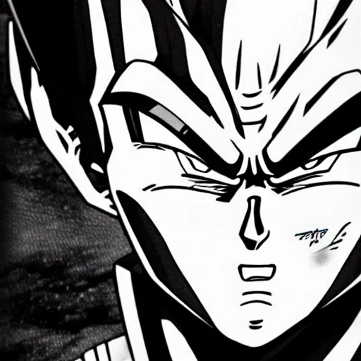 a very detailed pencil drawing of dragon ball z manga