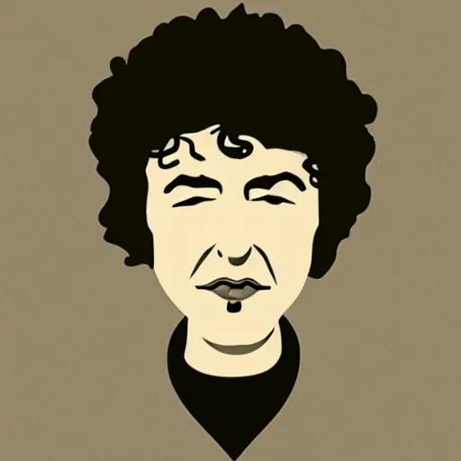 Prompt: minimalist graphic design portrait of bob dylan by paul rand