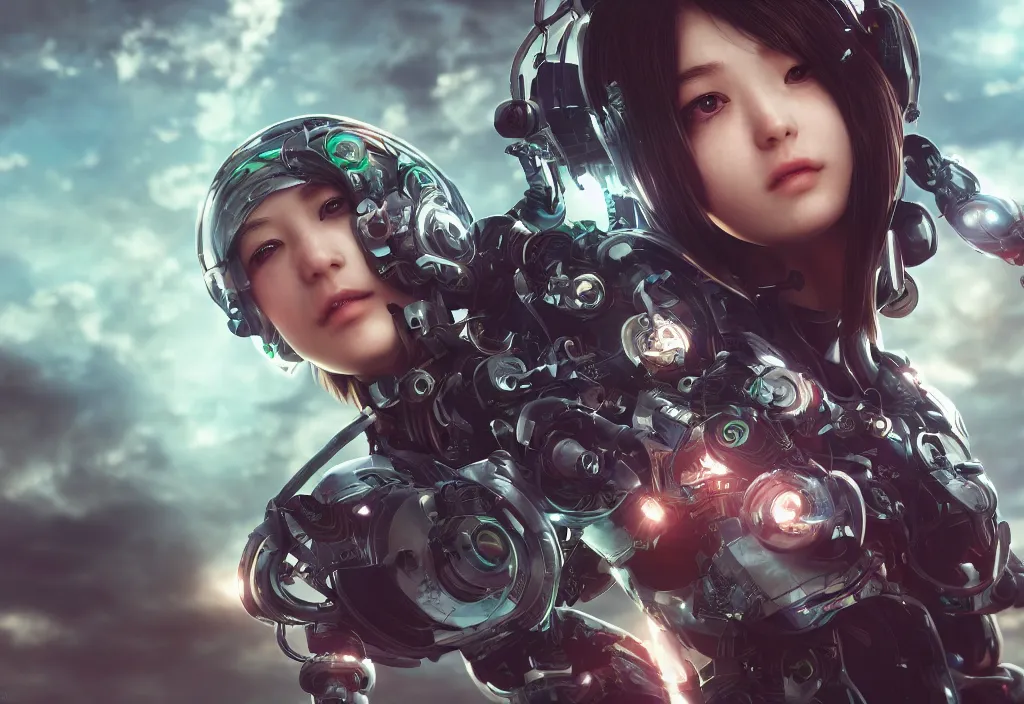 Image similar to cyborg girl kawaii renewable energy, ultra realistic, concept art, intricate details, highly detailed, photorealistic, octane render, 8 k