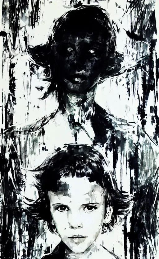 Image similar to Portrait of Millie Bobby Brown by Yoji Shinkawa