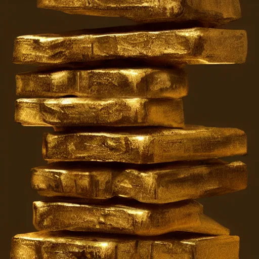 Image similar to a pile of golden ingots, fantasy art, trending on art station, highly detailed, hyper realism, art,