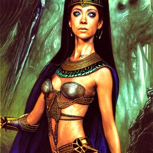 Image similar to portrait of young alyson hannigan as egyptian princess by luis royo, wayne barlowe