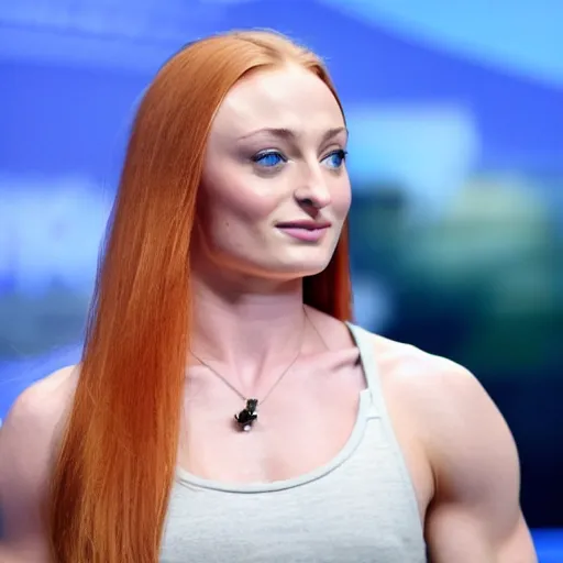 Image similar to muscular sophie turner, cnn, afp