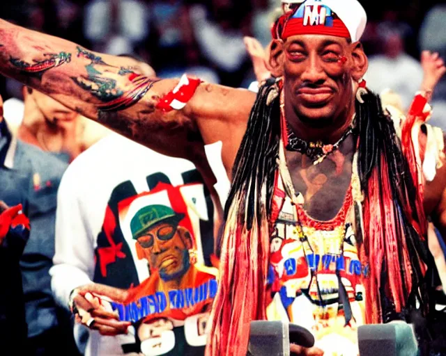 Image similar to 10,100 god's worshipping dennis rodman the pimnp