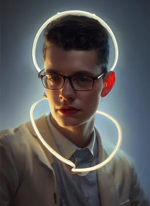 Image similar to portrait of dilton doiley, 1 9 5 0 s, intricate, elegant, glowing lights, highly detailed, digital painting, artstation, concept art, smooth, sharp focus, illustration, art by wlop, mars ravelo and greg rutkowski