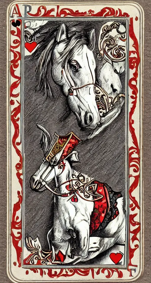 Image similar to horse, playing card back