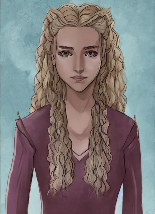 Prompt: myrcella from game of thrones, anima style