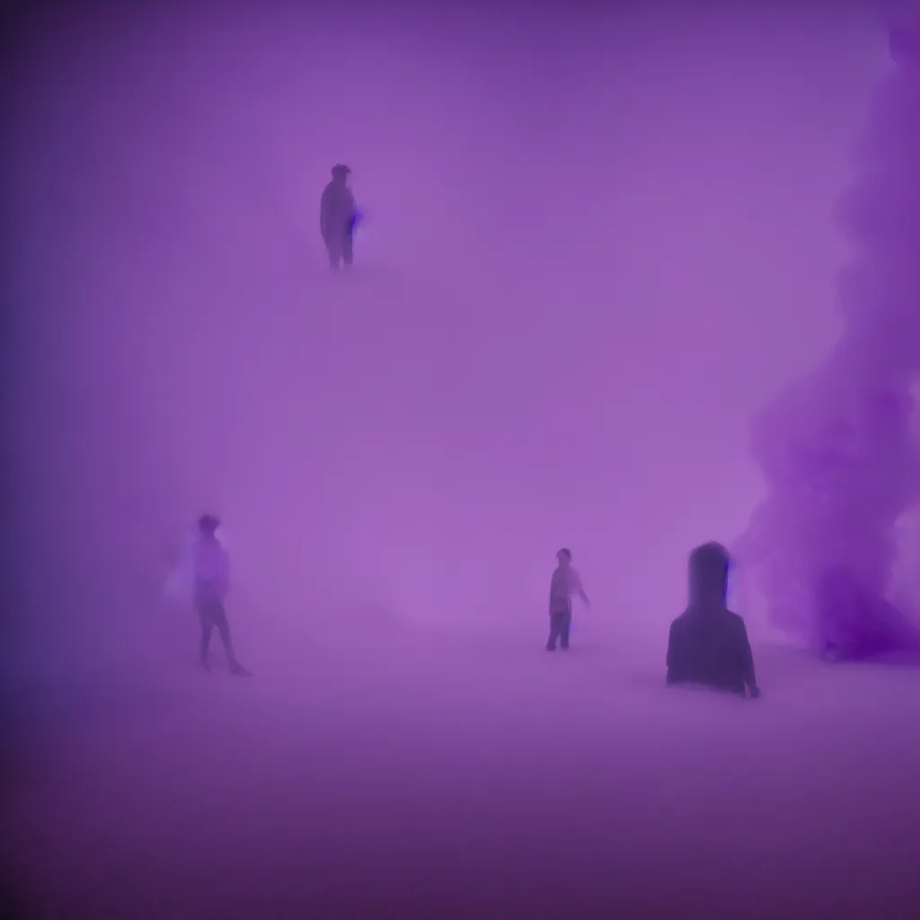 Prompt: cinestill of a giant form made of purple wax float through the living room and purple foam fog film still from the movie directed by david lynch with art direction, 8 k, hd, high resolution, blur, depth field 3 5 mm, f / 3 2, ultra realistic faces, lost highway