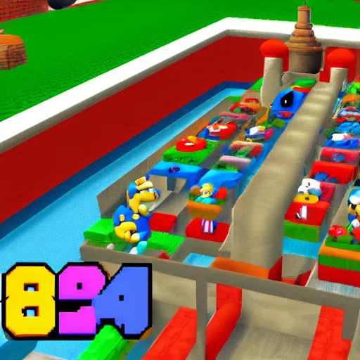 Prompt: Boogie2988 in Super Mario 64, gameplay footage, very detailed, very intricate, 8k,