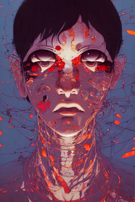 Image similar to prompt : city scavenger portrait soft light painted by james jean and katsuhiro otomo and erik jones, inspired by akira anime, smooth face feature, intricate oil painting, high detail illustration, sharp high detail, manga and anime 1 9 9 9