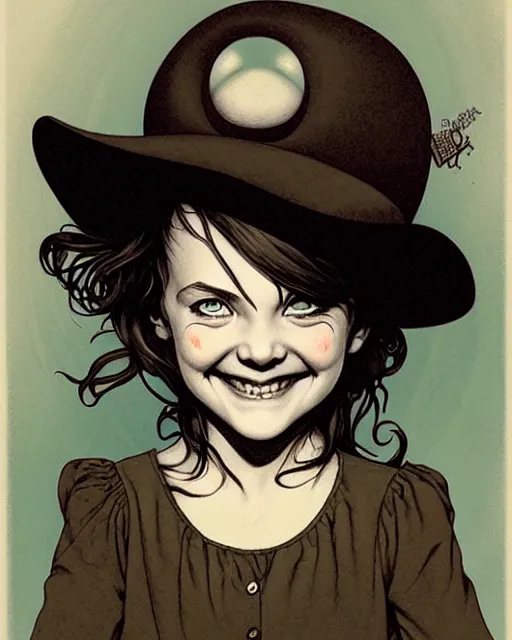 Image similar to cute smiling girl portrait by by Aaron Horkey, Abigail Larson, Adam Paquette, Adam Varga, Adolph Menzel