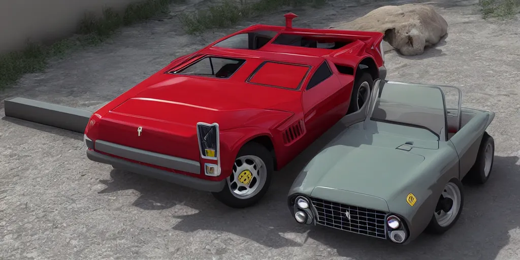 Prompt: “Ferrari Pickup Truck, 4K, ultra realistic”