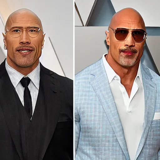 Prompt: Walter white and Dwayne the rock johnson working together