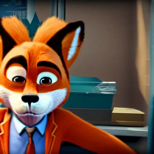 Prompt: Screenshot from Payday 2 featuring Nick Wilde (from Zootopia)