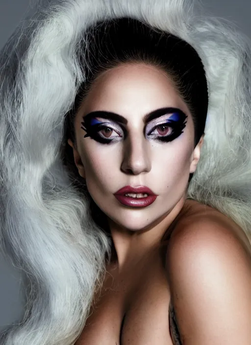 Image similar to lady gaga photoshoot by nick knight editorial studio lighting Highly realistic. High resolution. Highly detailed. Dramatic. 8k.4k.