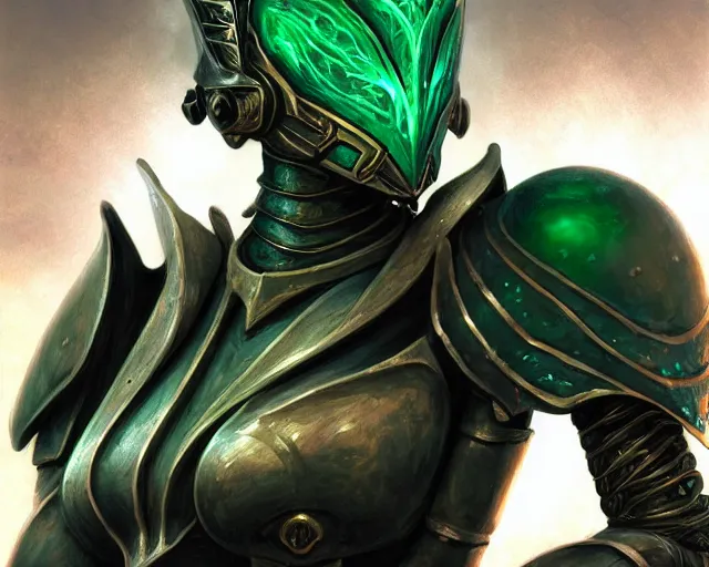 Image similar to extreme close up portrait of a aeldari in wraithbone armor, bottom up green lighting, stoic, poised, deep focus, d & d, fantasy, intricate, highly detailed, digital painting, artstation, concept art, matte, sharp focus, illustration, hearthstone, art by artgerm and greg rutkowski and alphonse mucha