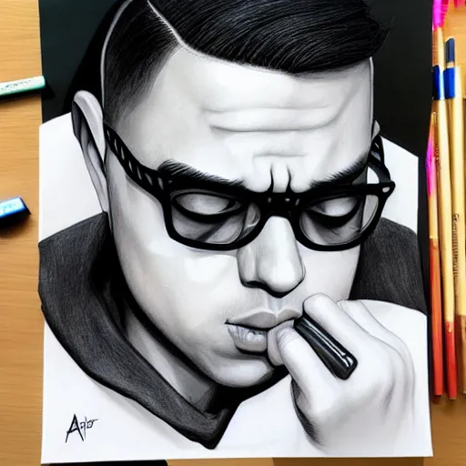 Image similar to portrait of singer bad bunny as a jedi by artgerm