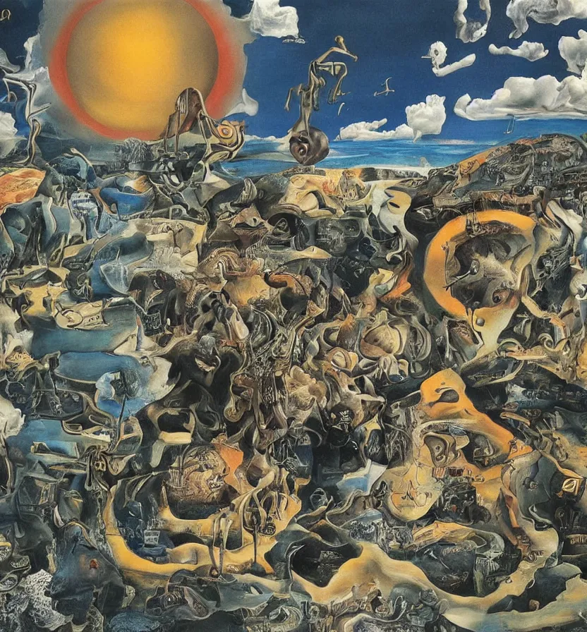 Image similar to the world between death and life, surrealistic extremely detailed painting, by damien gilley and salvador dali