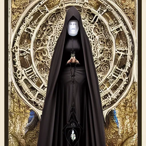 Prompt: gothic nun in full dress, perfectly detailed curiosities!! blessed by time with ever - increasing physical mental perfection, symmetrical! intricate, sensual features, highly detailed, biblical divine holy perfection!! digital painting, artstation, concept art, smooth, sharp focus, illustration, art by artgerm and greg rutkowski and alphonse mucha