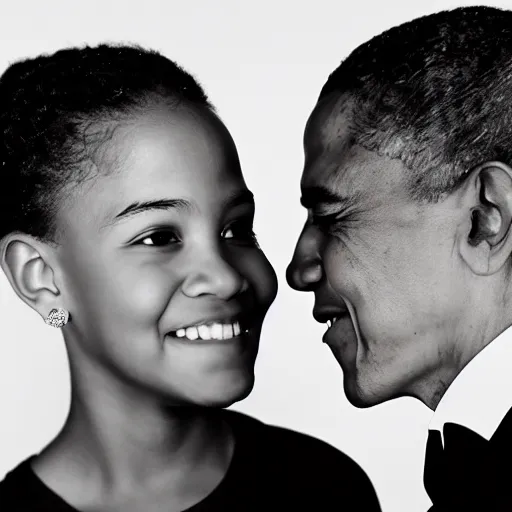 Prompt: photograph of daughter of barack obama and joe biden long - shot portrait photography