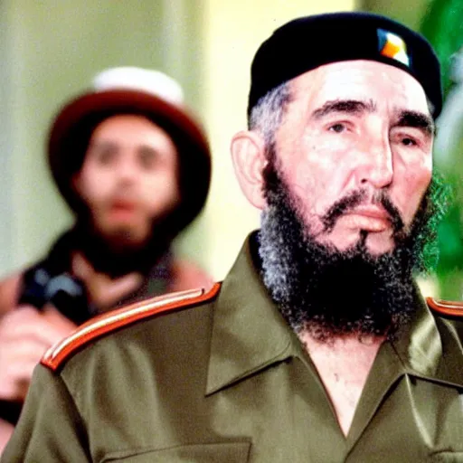 Prompt: A still of Fidel Castro in the 1990s sitcom Friends
