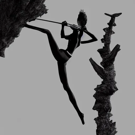 Image similar to rpg character concept art, two people doing acroyoga in a jungle, in the style of jamie hewlett hiroya oku riyoko ikeda, 3 d render, artstation trending, 8 k, octane render, photorealistic, sharp detail, manga, black and white