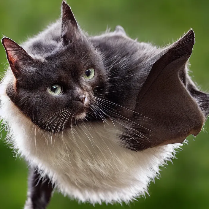 Image similar to bat cat hybrid animal, national geographic photo, 8 k,