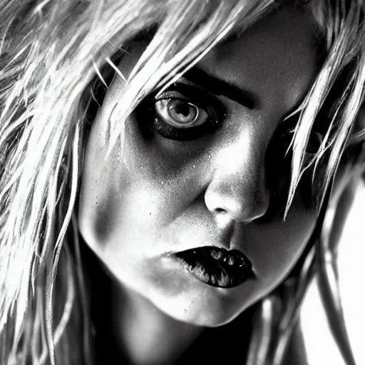 Prompt: first still taylor momsen as emma scissorhands in edward scissorhands remake, ( eos 5 ds r, iso 1 0 0, f / 8, 1 / 1 2 5, 8 4 mm, postprocessed, crisp face, facial features )