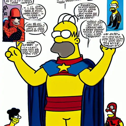 Prompt: Homer Simpson as a Marvel superhero,