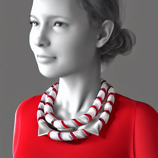 Image similar to candy cane necklace, photorealistic, beautiful, recursive