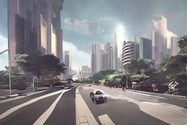 Prompt: “Streetview of a clean modern Metro Manila, good public transport, concept art, artstation”