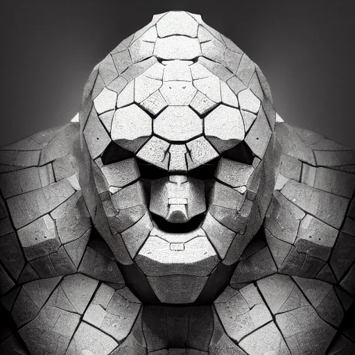 Prompt: a golem made out of diamond, realistic, by brian huang,