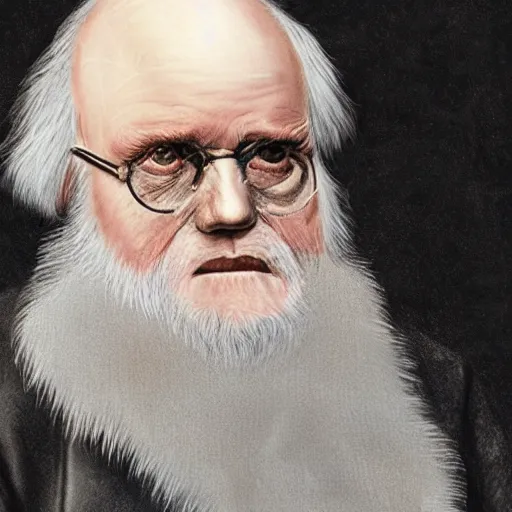 Prompt: charles robert darwin in the 2 0 7 7