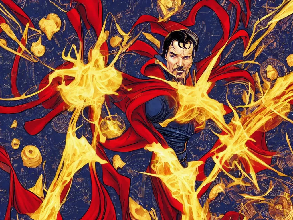 Prompt: Doctor Strange in the Multiverse of Cheese whiz