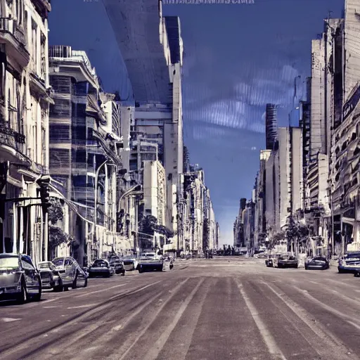 Image similar to Streets of Buenos Aires, futuristic, technologic, super detailed, hd