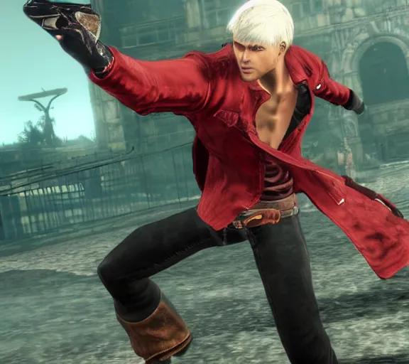 Image similar to dmc dante gunsmoke battle