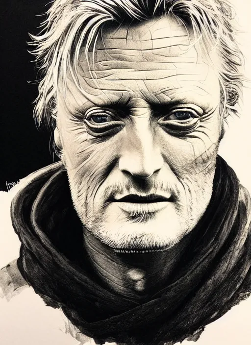 Image similar to highly detailed portrait of rutger hauer, photographic realistic background, by royal jafarov, by dustin hobert, by joe fenton, by kaethe butcher, trending on instagram, award winning details