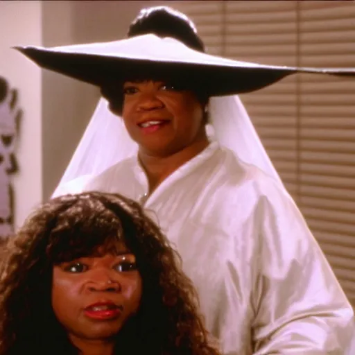 Prompt: Nell Carter as The Bride in Kill Bill, movie still frame